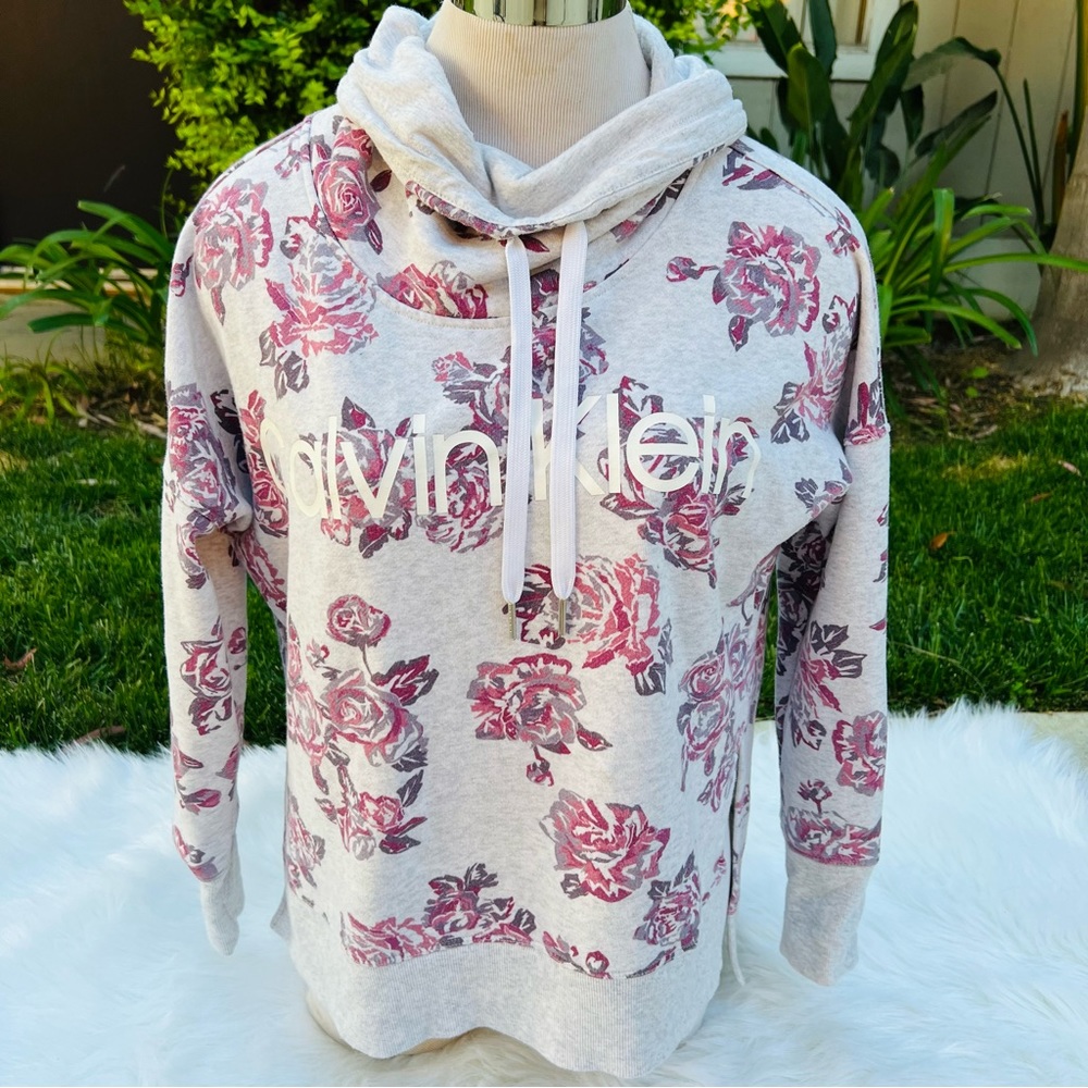Womens Calvin Klein Floral Hoodie Jacket Small